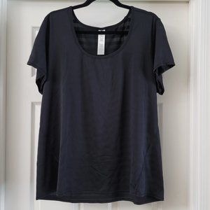 Active Life performance scoop neck tonal stripe XXL 2XL shirt - black